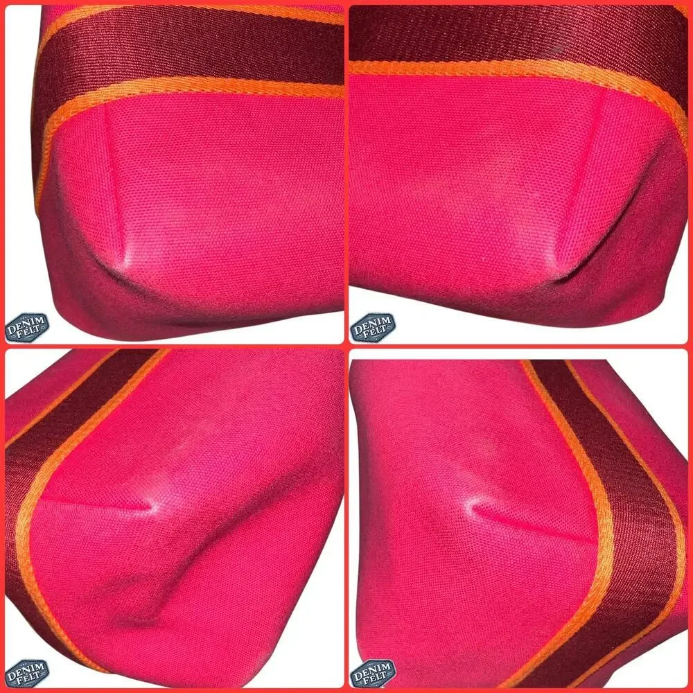 Hermès Hibiscus Pink Canvas Toile Bride-A-Brac Small‎ Travel Case/Vanity Bag